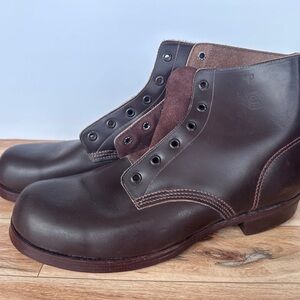 Vintage Leather Service Boots Brown Goodyear welted with leather soles